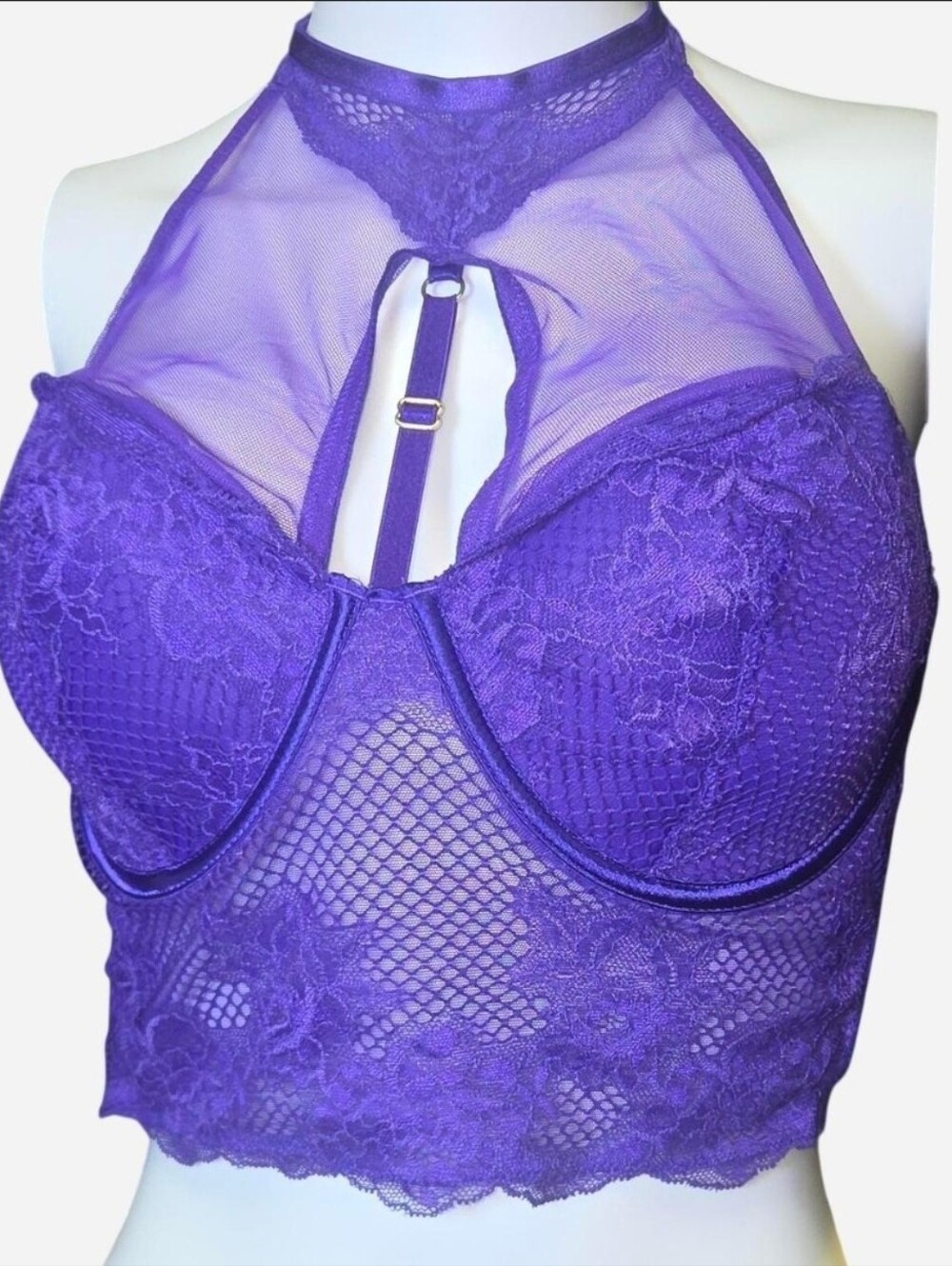 Victoria's Secret Very Sexy High-Neck Lace Corset Top M-DD